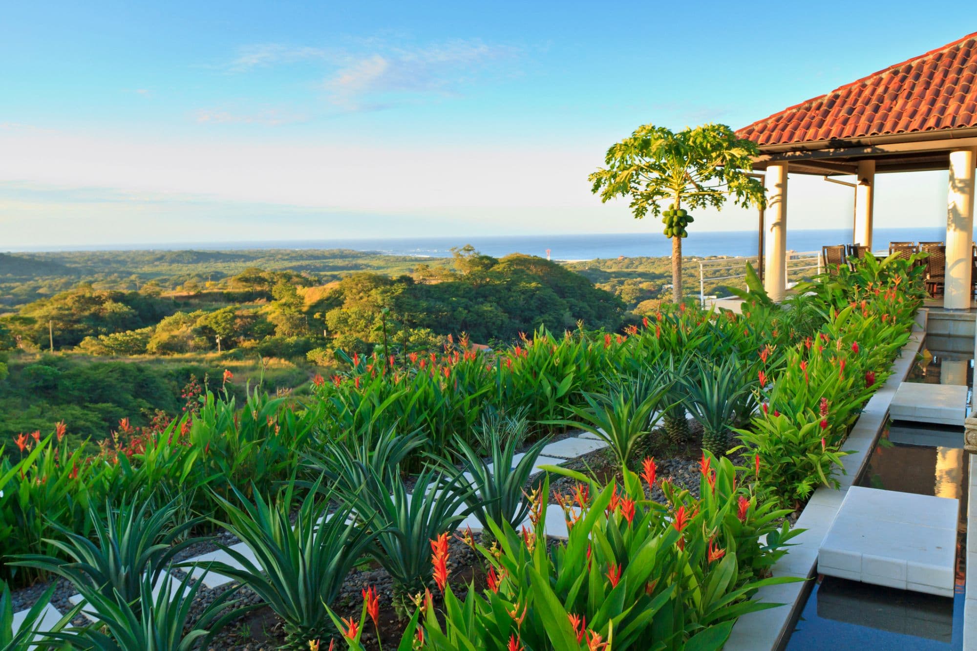 A Costa Rica home — ocean views, tropical gardens, and a pool